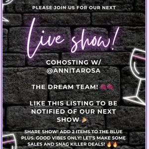 Please like this flier to be notified of our next live! Sharing yours & ours 🎉